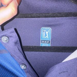 PGA Tour Navy Striped Polo